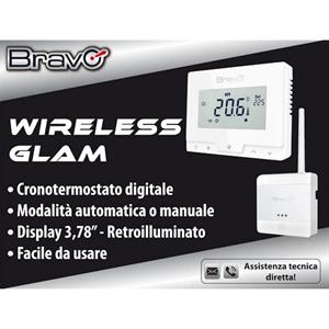 Cronotermostato Wireless GLAM a Parete Giornaliero Settimanale Bravo