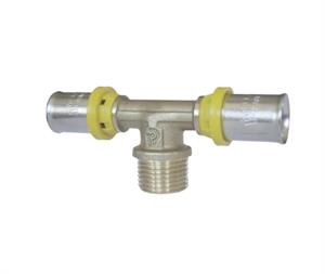 Raccordo Tubo Multistrato Pressare Gas Tee Maschio D.26x3/4x3