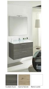 Mobile Bagno Sospeso 2 Cassettoni Specchio CmL101xH190P47 BILU