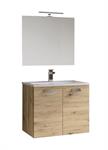 Mobile Bagno Sospeso 2 Ante Specchio Cm L62xH190P47 QUNA