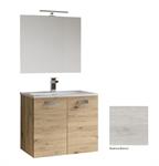 Mobile Bagno Sospeso 2 Ante Specchio Cm L62xH190P47 QUBI