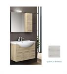 Mobile Bagno Lavabo Ceramica Pensile Specchio CmL85xH196P48 QUBI