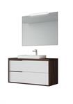 Mobile Bagno Sosp.ISIDE Cass.2 Lavabo Dappog.Cm L81xP47 Olmo Caffè