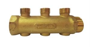 Collettore Semplice in Ottone Giallo 3 Vie D.11/4G  1  (D.24)