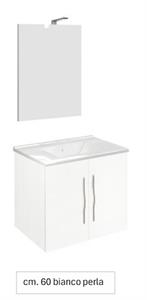 Mobile Bagno Sospeso due Cassettoni Specchio 60 Savinidue 4052N B/co