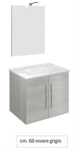 Mobile Bagno Sospeso due Cassettoni Specchio 60 Savinidue 4052N R/GR