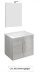Mobile Bagno Sospeso due Cassettoni Specchio 60 Savinidue 4052N R/GR
