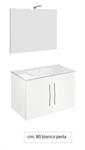 Mobile Bagno Sospeso due Cassettoni Specchio 80 Savinidue 4055N B/co