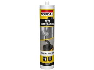 Silicone Nero Alte Temperature Acetico Soudal 310 ml