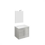 Mobile Bagno Sospeso due Ante Specchio 60 Savinidue 4452N Rovere Gri