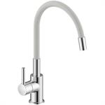 Miscelatore Monoforo Lavello Canna Orientabile in Gomma Bianco SNAKE