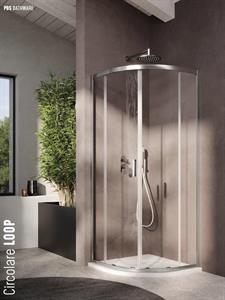 Box Circolare Doccia Cristallo 6mm Trasparente Loop Evo PBS Cr.cm 90