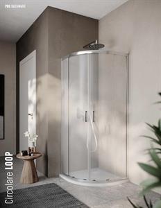 Box Circolare Doccia Cristallo 6mm Stampato Tex Loop Evo PBS Cr.cm80