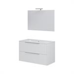 Mobile Bagno Sospeso due Cassettoni e Specchio Iconica 61 Bianco Opa