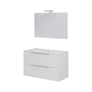 Mobile Bagno Sospeso due Cassettoni e Specchio Iconica 101 Bianco Op