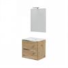 Mobile Bagno Sospeso due Cassettoni e Specchio Iconica 61 Rovere Oro