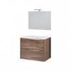 Mobile Bagno Sospeso due Cassettoni e Specchio Iconica 81 Tabbacco