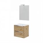 Mobile Bagno Sospeso due Cassettoni e Specchio Iconica 81 Rovere Oro