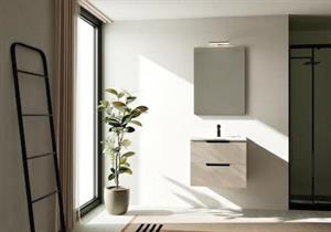 Mobile Bagno Sospeso due Cassettoni e Specchio CONFORT 61 Intonico A