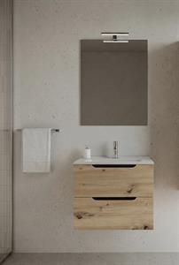 Mobile Bagno Sospeso due Cassettoni e Specchio CONFORT 61 Rovere Oro