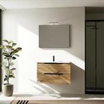 Mobile Bagno Sospeso due Cassettoni e Specchio CONFORT 81 Rovere Oro