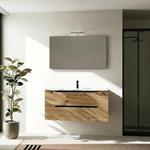 Mobile Bagno Sospeso due Cassettoni  Specchio CONFORT 101 Rovere Oro