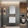 Mobile Bagno Sospeso due Cassettoni e Specchio EASY 61 Bianco Lucido