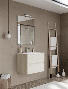 Mobile Bagno Sospeso due Cassettoni e Specchio EASY 61 Rovere Ghiacc