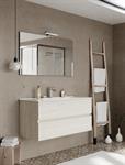 Mobile Bagno Sospeso due Cassettoni e Specchio EASY 81 Rovere Ghiacc