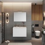 Mobile Bagno Sospeso due Cassettoni e Specchio EASY 101 Bianco Lucid