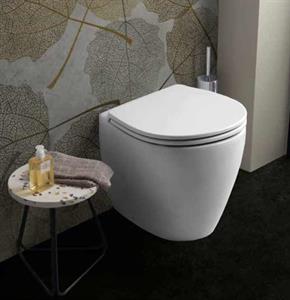 Vaso Filo Muro Tonda BACK TO WC Rimless 530x360x420 Bianco Easil Eur
