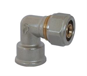 Raccordo Tubo Multistrato Stringere Fisso Gomito Femmina D.16x1/2x2