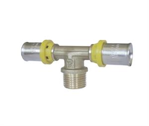 Raccordo Tubo Multistrato Pressare Gas Tee Maschio D.16x1/2x2