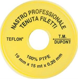 Teflon Rotolo PTFE per Gas D.19x15 mt x 0.20 mm