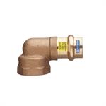 Raccordo in Bronzo a Pressare Acqua/Gas Gomito 90° Fem. D.15x1/2