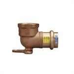 Raccordo in Bronzo a Pressare Acqua/Gas Gomito Flangiato F. D.22x3/4