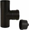 Tee C/Tappo MF Pes.Colore Nero per Stufe a Pellet Sp.12/10 D.80